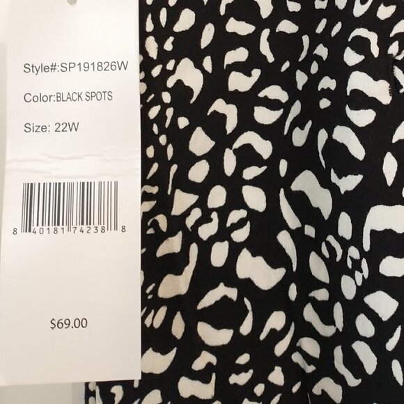 Cooper & Ella Plus Pull on Cropped Pants with Rolled Cuffs Black White Size 22W - Picture 5 of 14